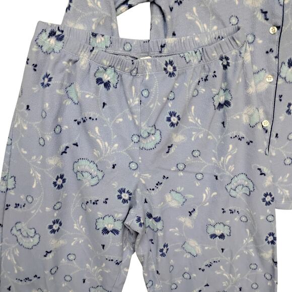 Adonna Sleepwear Pajama Set Size Medium Light Blue Long Sleeve - Picture 6 of 9